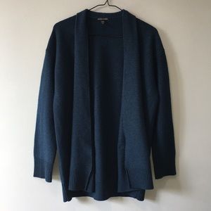 Eileen Fisher blue 100% cashmere open cardigan S